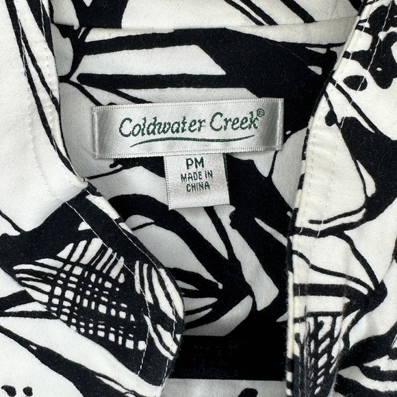 Women’s black and white Coldwater Creek floral jacket / petite medium - Picture 4 of 6